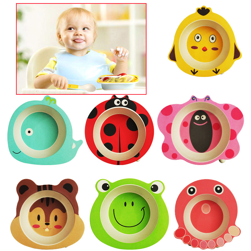 Baby Food With Fiber - Bamboevezel Eten Platen Voor Kinderen Fall-Proof