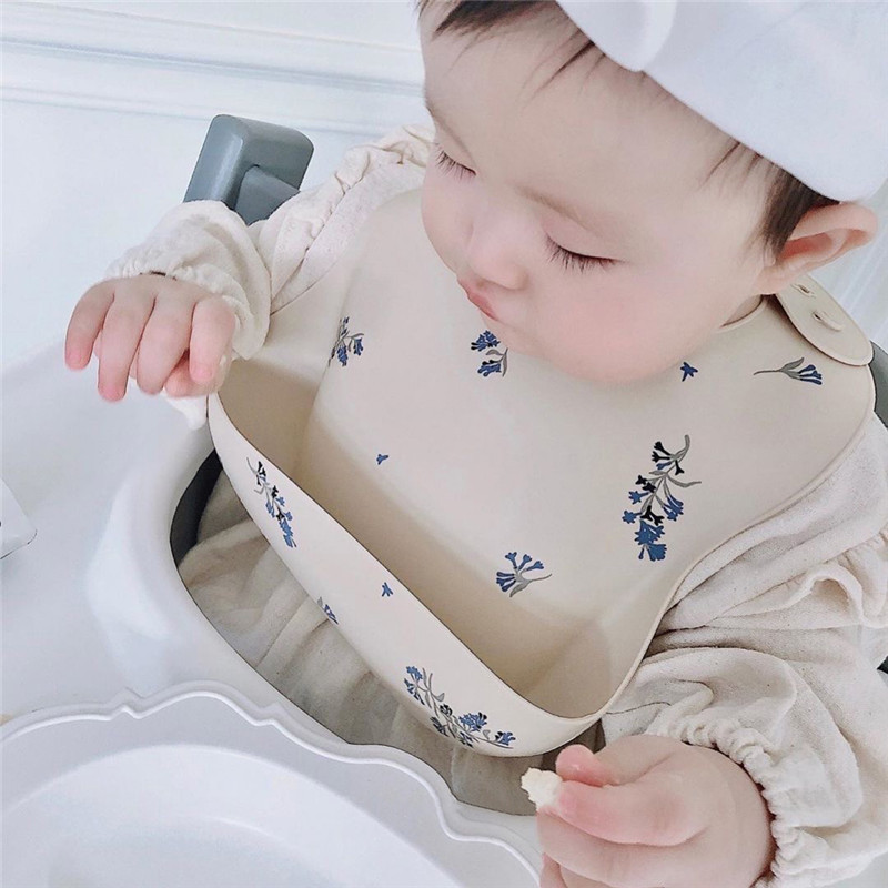 Baby Food Quality - Koreaanse INS-stijl waterdichte zachte siliconen baby-slabbetje,