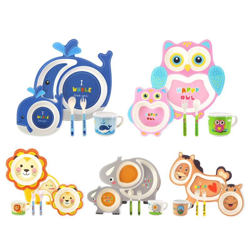 Baby Food With Fiber - Natuurlijke Bamboevezel Servies Cartoon Vorm 5