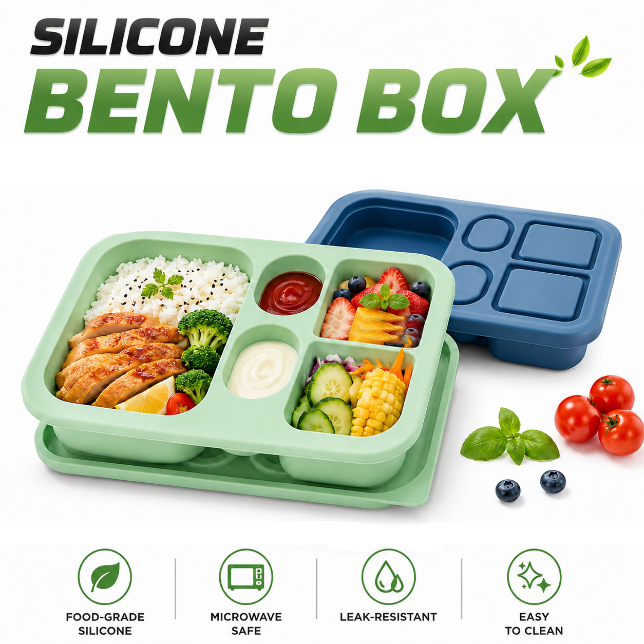 Baby Food Hero - Draagbare siliconen Bento lunchbox voor kinderen