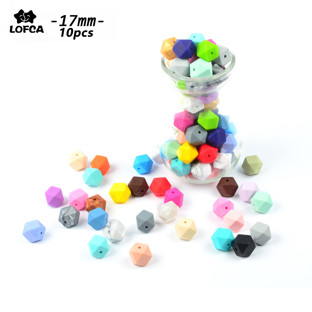 Baby Food Quality - Lofca 17Mm 10Pcs Hexagon Siliconen Kralen