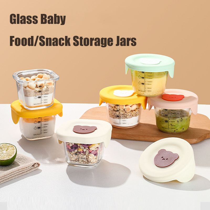 Baby Food Hero - 180ml Glazen Babyvoeding Opslag Potten Met