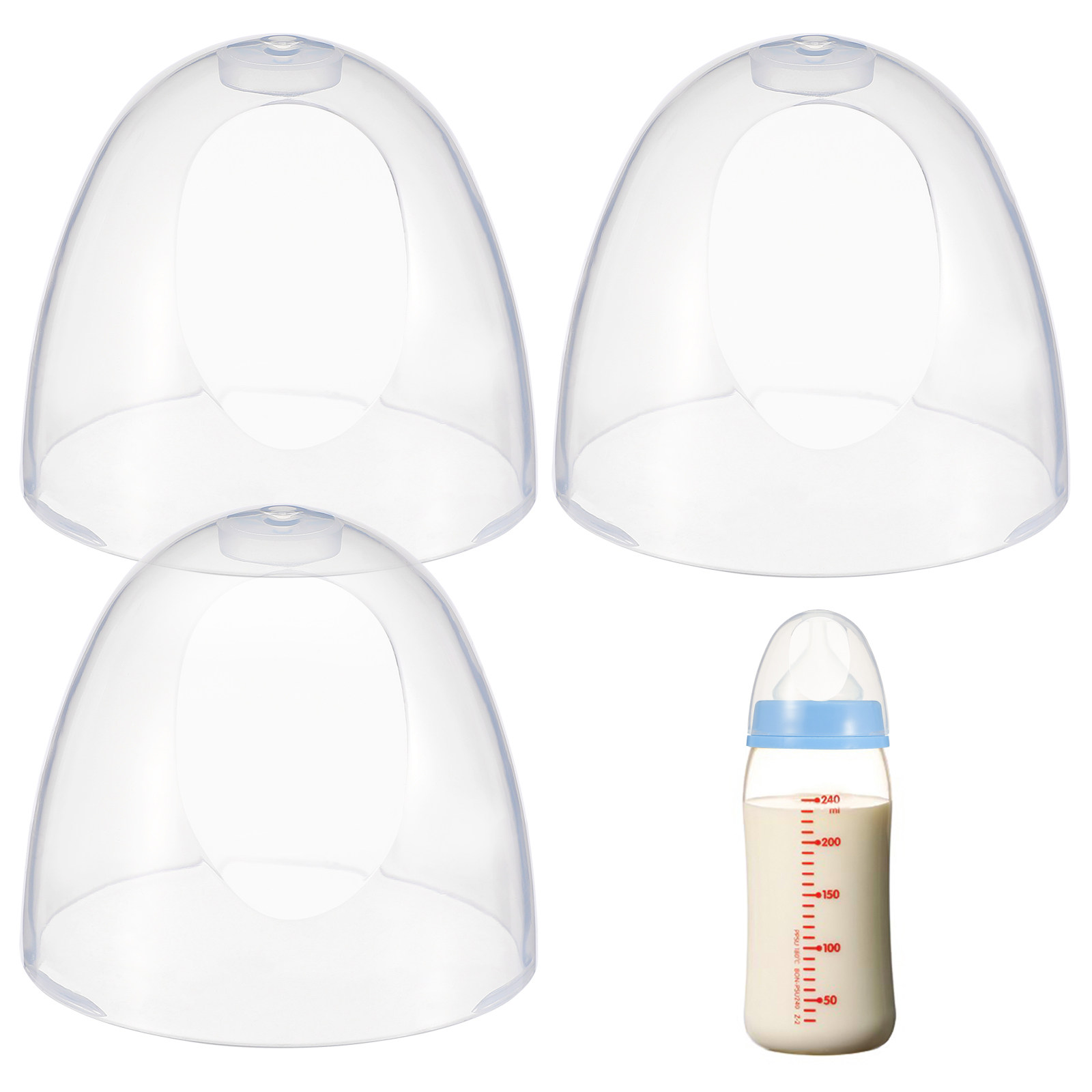Feeding Baby Food - Vervangende plastic babyflesdoppen, lekvrije melkvoedingsdoppen, transparante