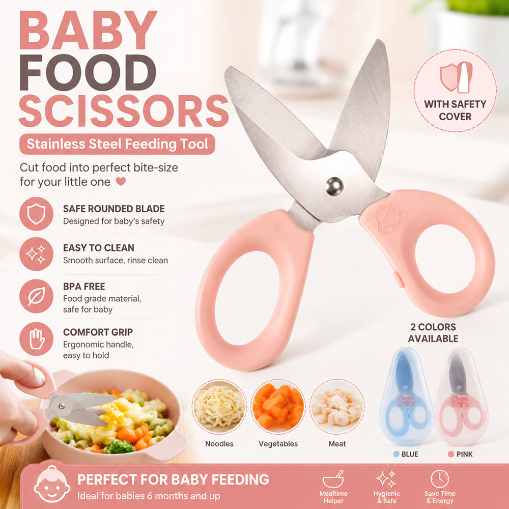 Feeding Baby Food - Babyvoedingsschaar Roestvrij staal Babyvoedingsschaar BPA-vrij Veiligheidskeukenschaar