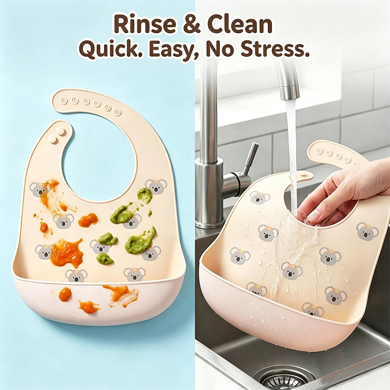 Siliconen babyvoedingsslab Wat - Feeding Baby Food recensie en prijs